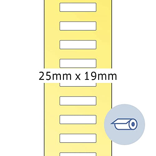 HERMA 4047 Rollenetiketten für Thermotransferdrucker (25 x 19 mm, Papier, matt) selbstklebend, permanent haftend Thermotransfer-Etiketten auf Rolle, 5.000 Etiketten, weiß