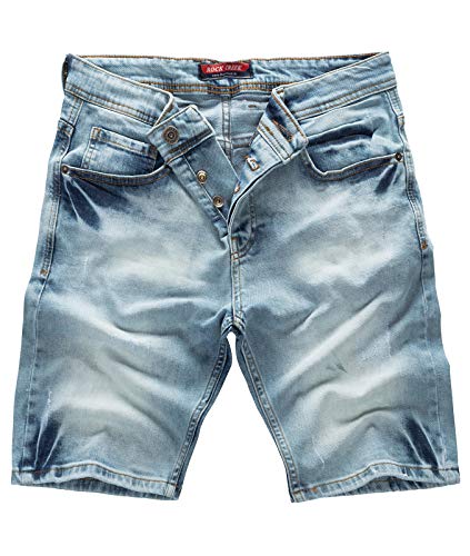 Rock Creek Herren Shorts Jeansshorts Denim Stretch Sommer Shorts Regular Slim [RC-2126 - Light Blue W30]