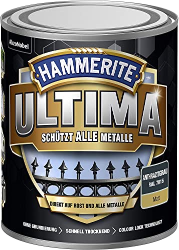 Hammerite Metallschutzlack ULTIMA matt anthrazitgrau RAL 7016 750 ml 0765104681 Hammerite 0765104681 Anthrazitgrau