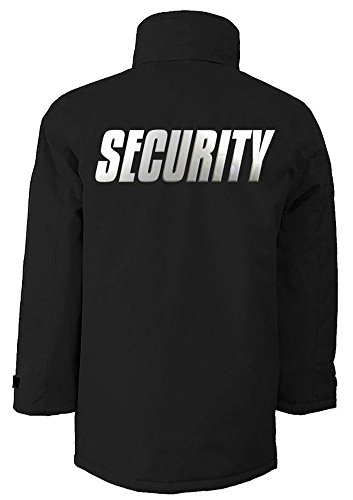 Coole-Fun-T-Shirts Security - Jacke - reflektierende Folie Druck vo+hi ! schwarz Gr.M