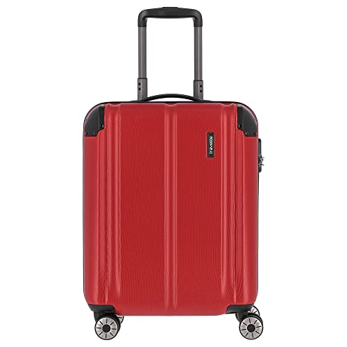 Travelite 4-Rad Handgepäck Koffer erfüllt IATA Bordgepäckmaß, Gepäck Serie City: Robuster Hartschalen Trolley mit kratzfester Oberfläche, 55 cm, 40 Liter