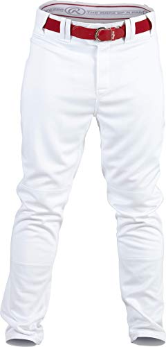 Rawlings Youth Premium Baseball-/Softball-Hose, halb-entspannte Passform, paspelierte Hose Größe L weiß