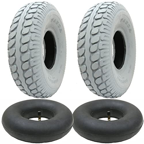 330x100 Grau Mobilitätshilfe Reifen und Schlauch, Pneumatische Reifen, 400-5 - Set von 2