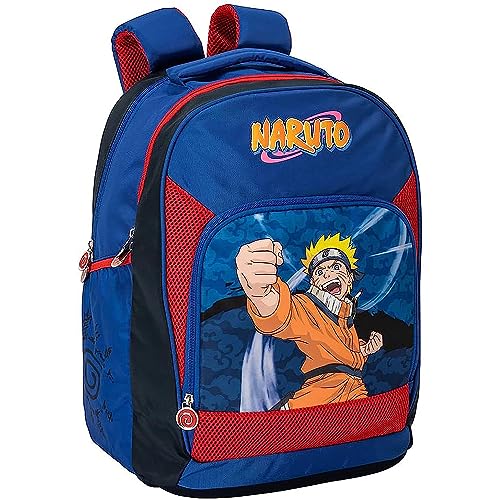 fcp Schulrucksack – Naruto – mit organisiertem Innenraum – Blau, blau, Taglia unica, Casual