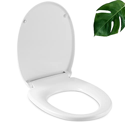 Toilettendeckel mit Absenkautomatik WC Sitz Toilettesitz leichte Reinigung Antibakteriell in O Form