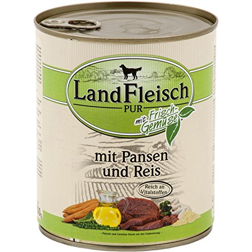 LANDFLEISCH Hundenassfutter »Pur Pansen und Reis«, 6 Dosen á 800 g
