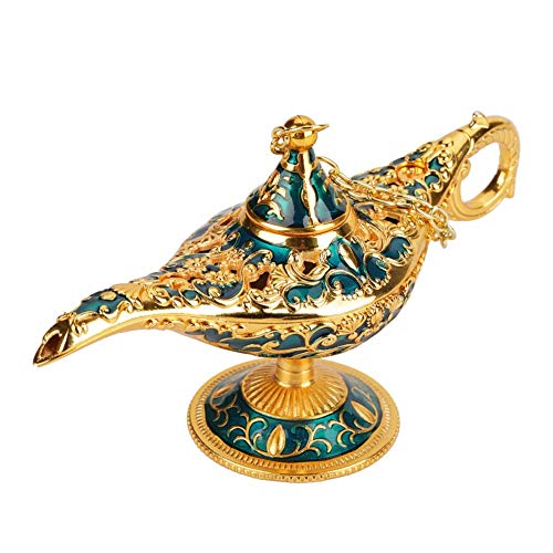 Genie Öllampe Wunderlampe Sammelbare Seltene Wishing Klassische Vintage Aladdin Magic Genie Startseite Teekanne Öl Lampe Dekoration Geschenk für Ihren Freund(#2)