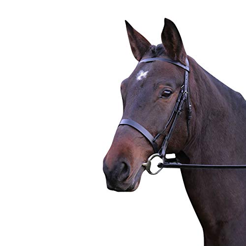 H&Y Hy Hunter with Rubber Grip Reins Snaffle Bridle Full Size Black