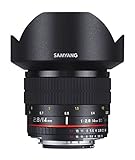 Samyang 14/2,8 Objektiv DSLR Canon EF AE manueller Fokus automatischer Blendenring Fotoobjektiv, Weitwinkelobjektiv schwarz