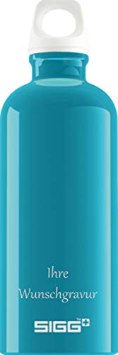 SIGG Alutrinkflasche 'Fabulous' - 0,6 Liter (Aqua, mit Namensgravu)