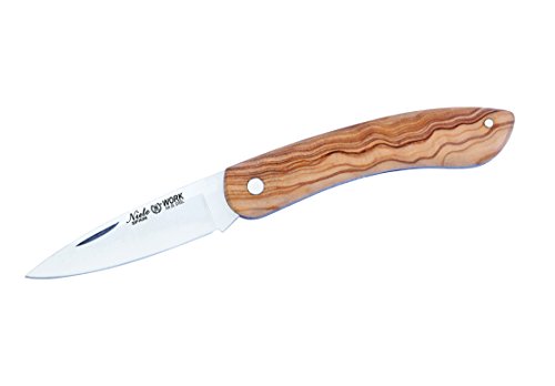 Nieto Messer Taschenmesser Work Olivenholz-Griffschalen Länge geöffnet: 17.8cm, grau, M