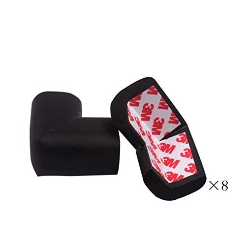 AnSafe Tischkantenschutz (16 Packungen), Schwammschaum Weich Und Sicher for Tisch- Und Stuhlecken (9 Farben) (Color : Black, Size : 8 pack)