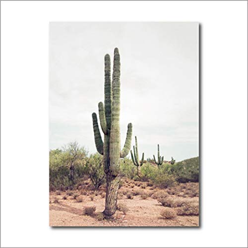 Hoher Kaktus Poster Wüste Kunst Kakteen Druck Kaktus Leinwand Gemälde Natur Kunst Wandbilder Boho Dekor Dekoration 42x60cm (17x24in) Innenrahmen