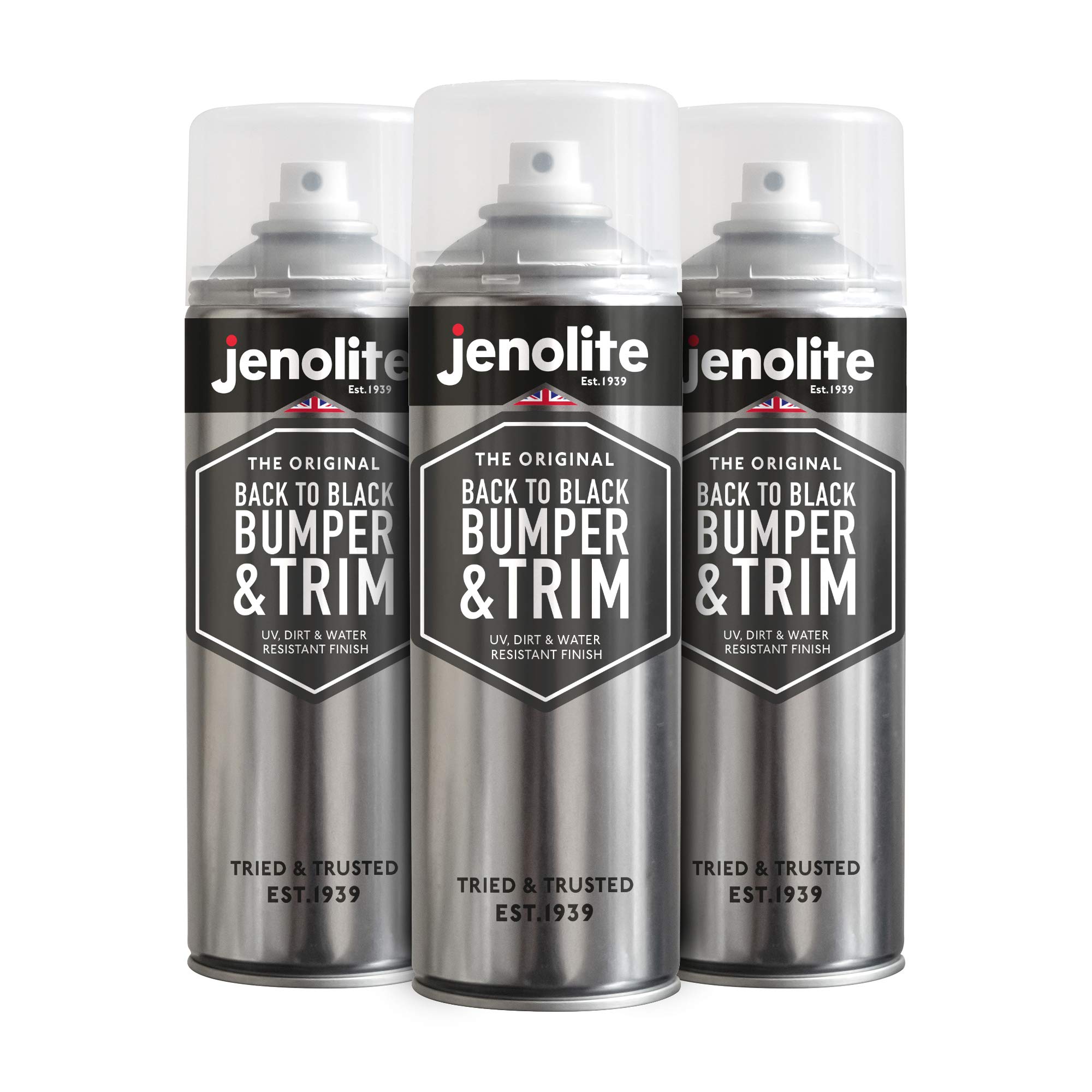 JENOLITE 3 x Back to Black Bumper & Trim – 3 x 500 ml (Restauriert und schützt Stoßstangen, Zierleisten und Gummi)