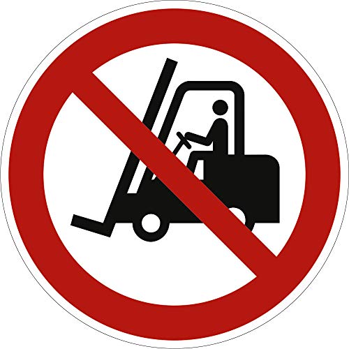 Schild Für Flurförderzeuge verboten 40cm Ø Alu gemäß ISO 7010, P006