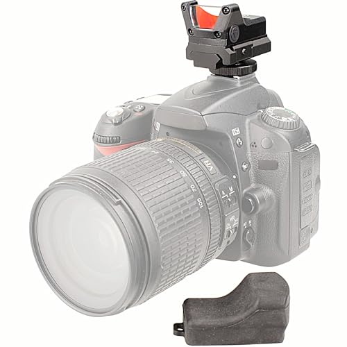Minadax Red Dot Punkt Visier für kleine Kameras + Hotshoe Adapter | für schnelle Ziele | Sportfotografie | Tierfotografie | Wildlife | Astrofotografie