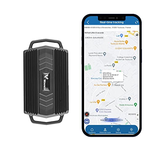 GPS Tracker, Winnes Starker magnetischer GPS-Tracker Echtzeitüberwachung GPS Locator Anti-verloren Langer Standby GPS Einheit für Fahrzeug Auto mit Kostenlose App (Auto)