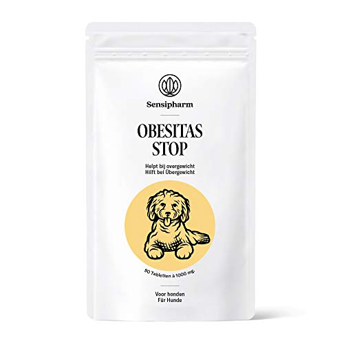 Sensipharm Obesitas Stop - Hilft Natürlich bei Übergewicht, Verstopfung - 90 Tabletten a 1000 mg. für Hunde