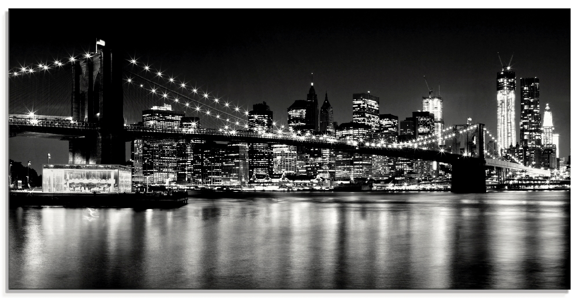 Artland Glasbild "Nächtliche Skyline Manhattan I", Amerika, (1 St.)