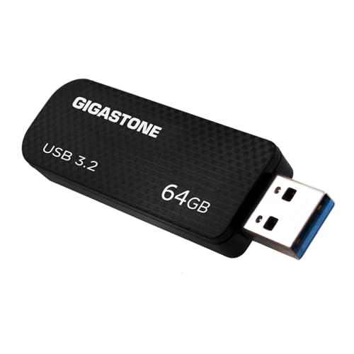 Gigastone Z30 64 GB USB 3.0 Flash Drive, kappenlos, einziehbares Design, Kohlefaser-Stil, zuverlässige Leistung und langlebig