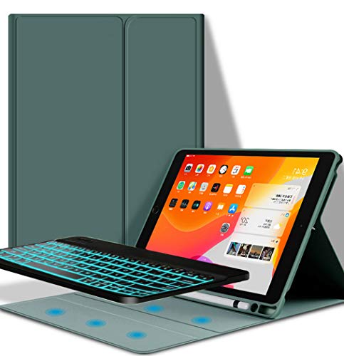 YGoal Tastatur Hülle für Pro 11 2020,(QWERTY Englische Layout) Ultradünn PU Leder Schutzhülle mit Abnehmbarer drahtloser Tastatur für Pro 11 2020 Tablet (MIDNGREEN)