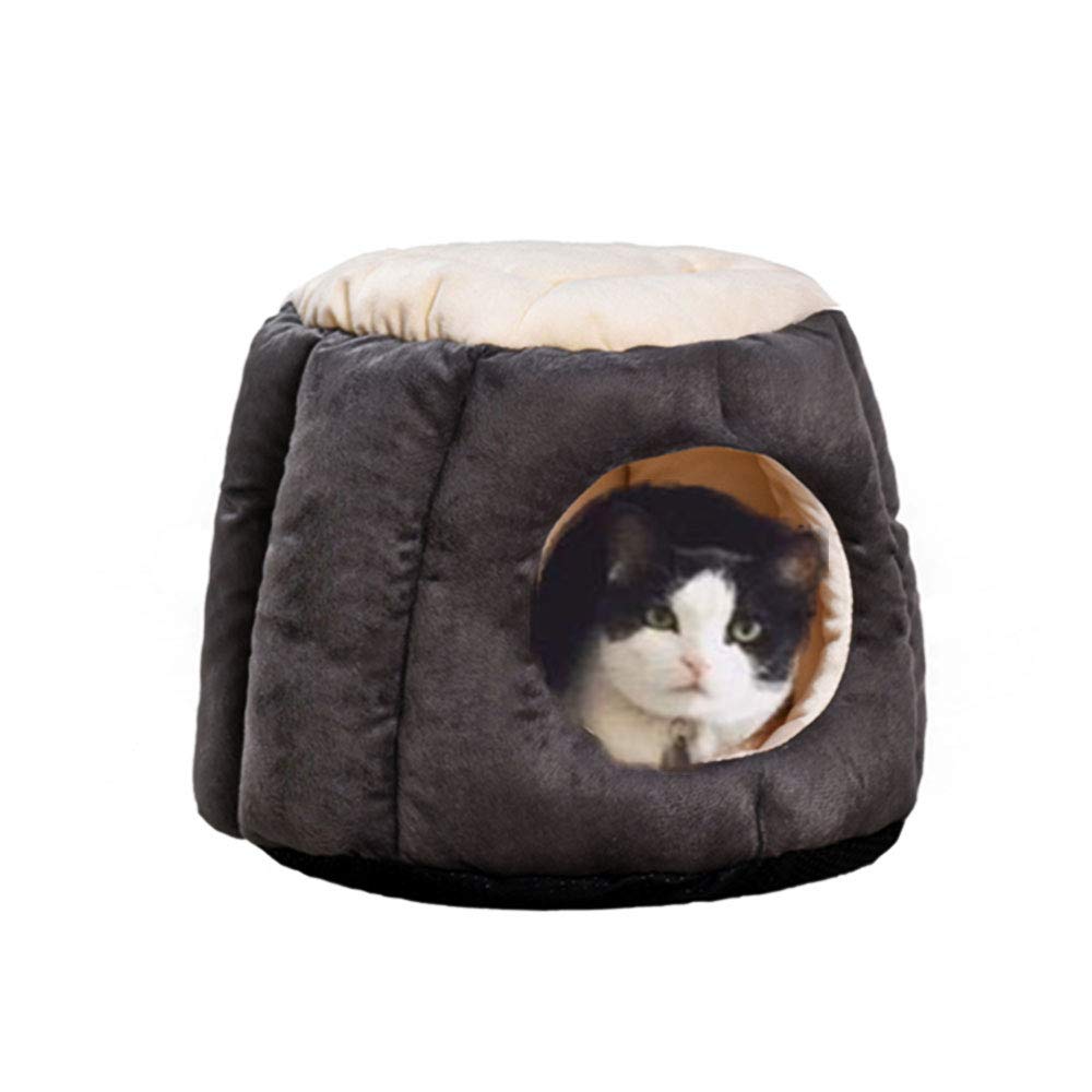 Oncpcare Katzenhaus Weiches, warmes Katzenhaus in Frustum-Form für Welpen, Hundebett, Katzenversteck stilvolles Katzenbett Katzenhütte Versteck für den Winter zu Katze oder Welpe