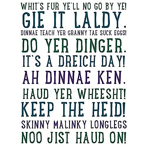 Scottish Sayings Phrases Scotland Typography3 Picture Art Large Art Print Poster Wall Decor 18x24 inch