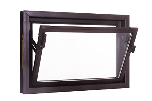 ACO 60cm Nebenraumfenster Kippfenster Isoglasfenster Fenster braun Kellerfenster, Größe:60 x 50 cm