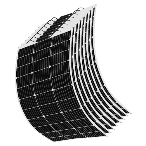 800W 12V Solarpanel 8 stücke 100W Flexible Solarmodul Monokristallin Photovoltaik Solarzelle für Wohnmobile, Dächer, Wohnwagen, Boot,12 V Batterie und Unebene Oberflächen(800W)