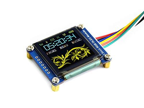 IBest waveshare 1.5inch RGB OLED Display Module for Raspberry Pi/Arduino/STM32, 128x128 Pixels 16-bit High Color 4-wire/3-wire SPI Interface SSD1351 Driver
