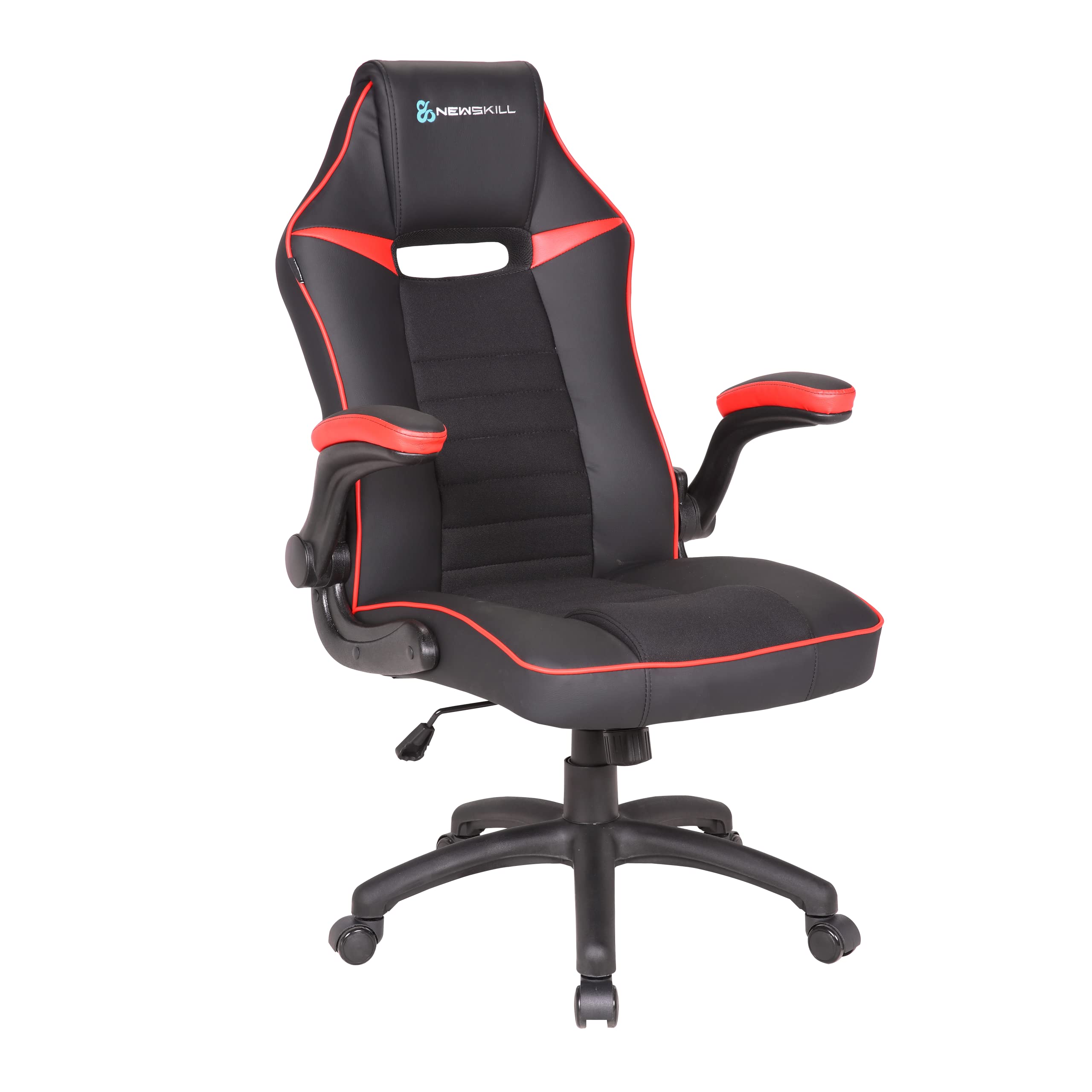 Newskill Nayuki Gaming-Stuhl mit 2,5 D Rückenlehne, gepolsterte, verstellbare Armlehnen, Rückenlehne mit Wippmechanismus, Rot, NS-CH-NAYUKI-RED