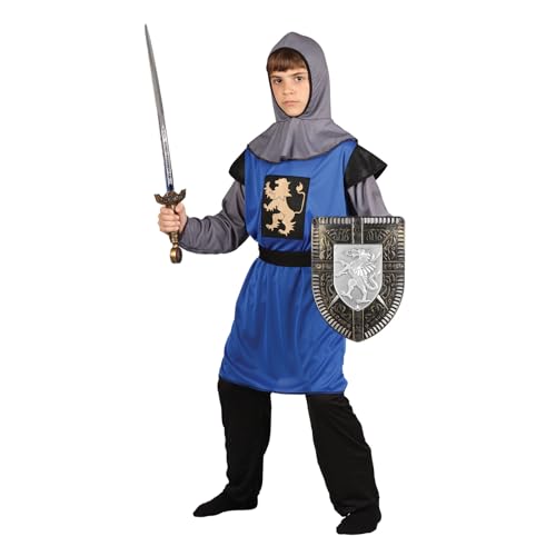Wicked Costumes Mittelalterliches Ritter-Kostüm für Kinder, Jungen, Größe M, 5–7 Jahre, Blau