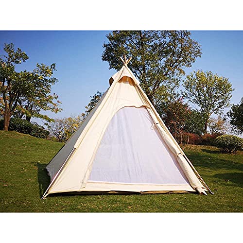Outdoor Camping Indisches Zelt Baumwollzelt 3-4 Personen Wasserdichtes Pyramidenzelt Erwachsener Großer Space Tower Tipi-Zelt Einfach zu montieren wenig glücklich
