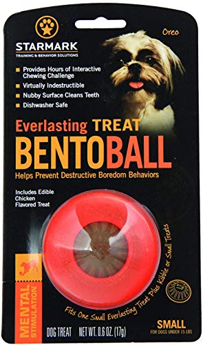 StarMark (3 Pack) Everlasting BENTO Ball Dog Toy Chew and Treat SMALL