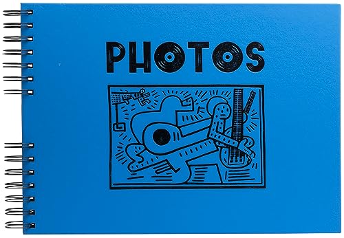 EXACOMPTA - Ref. 16785E – Fotoalbum Musicart Blau – 150 Fotos – 50 schwarze Seiten – Format 32 x 22 cm – Einband blau mit schwarzer Markierung