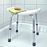 Bakaji Hocker Dusche Bad für ältere verstellbar Stuhl für Behinderte Sitz Schale für Kinder aus Aluminium und Kunststoff robust