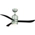 Deckenventilator Loft mit Beleuchtung und Fernbedienung, Gehäuse Nickel satiniert, Flügel schwarz, 112 cm