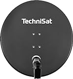 TechniSat SATMAN 850 PLUS - Satellitenschüssel für 2 Teilnehmer (85 cm Sat Spiegel mit Masthalterung und 40mm Universal-Twin-LNB) grau