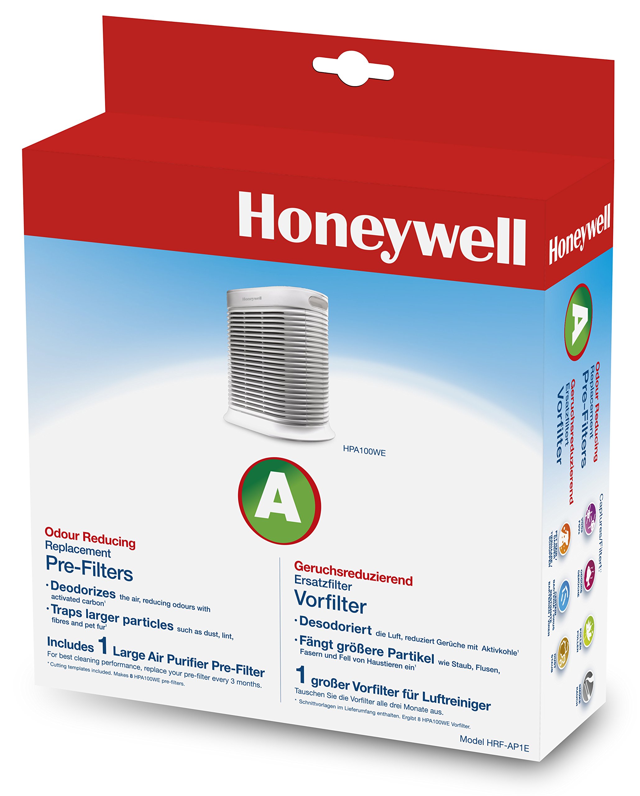 Honeywell Geruchsreduzierender Ersatzfilter HRF-AP1E für die Anwendung im Luftreiniger HPA100WE, 1 Stück