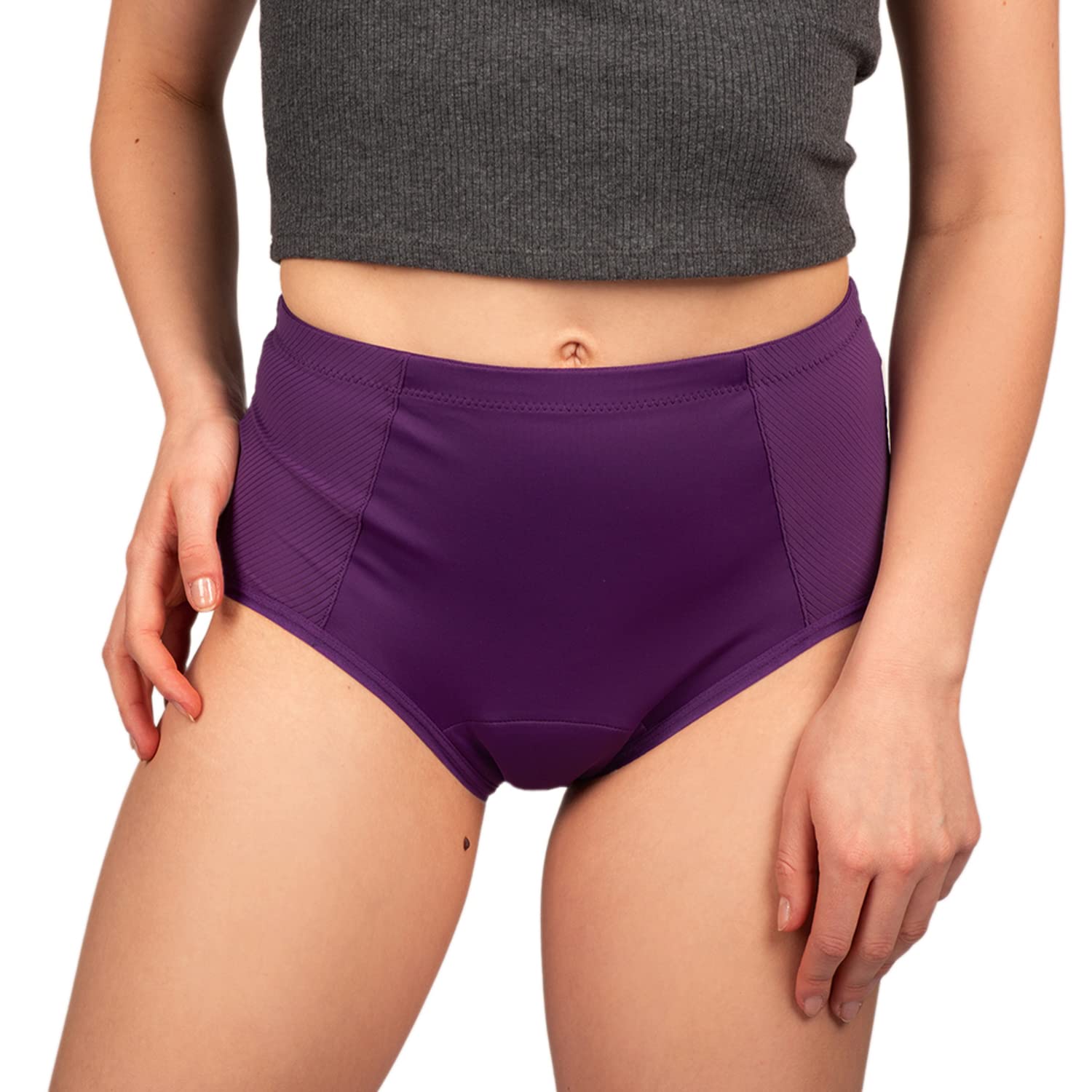 Taynie Highwaist ultra Periodenunterwäsche, auslaufsichere & atmungsaktive Periodenslips - ersetzt 6 Tampons, Tragedauer bis 12 Std., waschbar bis 60°C (42, Viola)