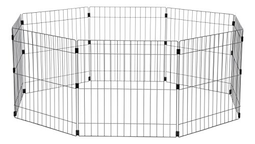 Iris Wire Exercise Pet Pen, 24-Inch, Silver