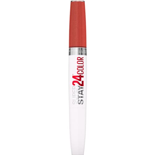 Maybelline New York SuperStay 24 2-Step Long Lasting Liquid Lipstick and Lip Balm, High-Impact Lip Color, Satin Finish, Sultry Amber, 915 SULTRY AMBER