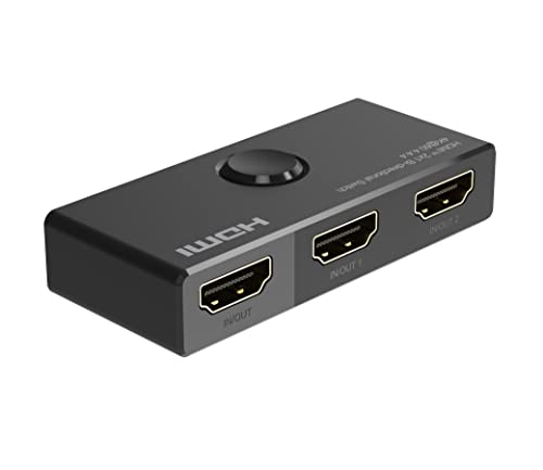 PremiumCord HDMI 2.0 Switch, Ultra HD 4K 2160p 60Hz, Full HD 1080p, 3D, 4:4:4 Bidirektional 2-1 oder 1-2, HDCP 2.2, Kunststoffgehäusel, Farbe schwarz