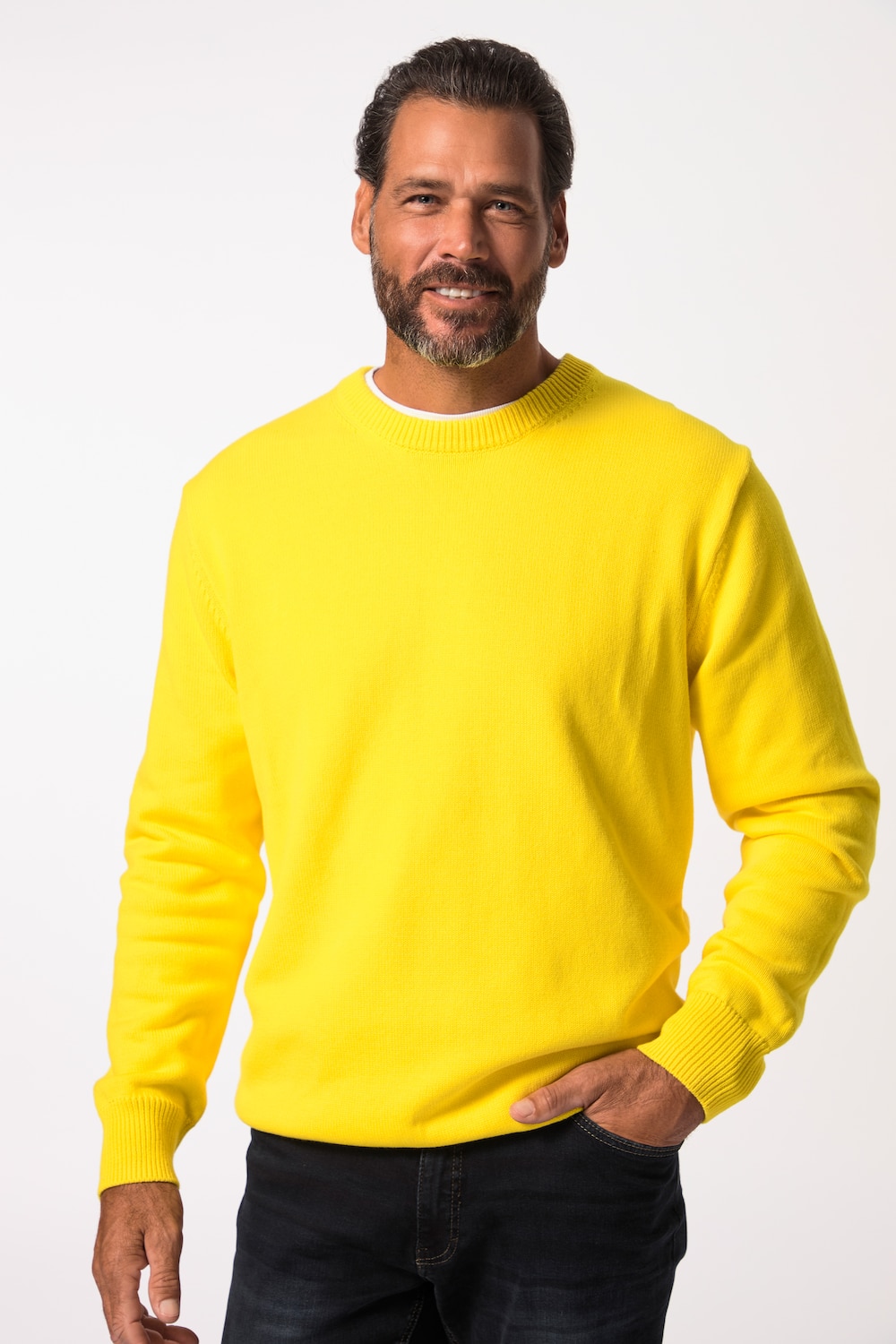 Große Größen Pullover, Herren, gelb, Größe: XL, Baumwolle, JP1880