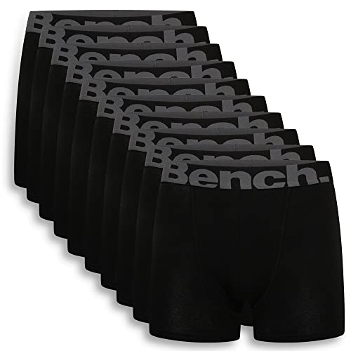 Bench,Herren Everyday Essentials Multipack Breathable Cotton Boxer Jersey Shorts, klassische Passform 7, 9 & 10er Pack Casual Trunks, Unterwäsche Geschenkset, S, M, L, XL, XXL,10 Stück,sortiert