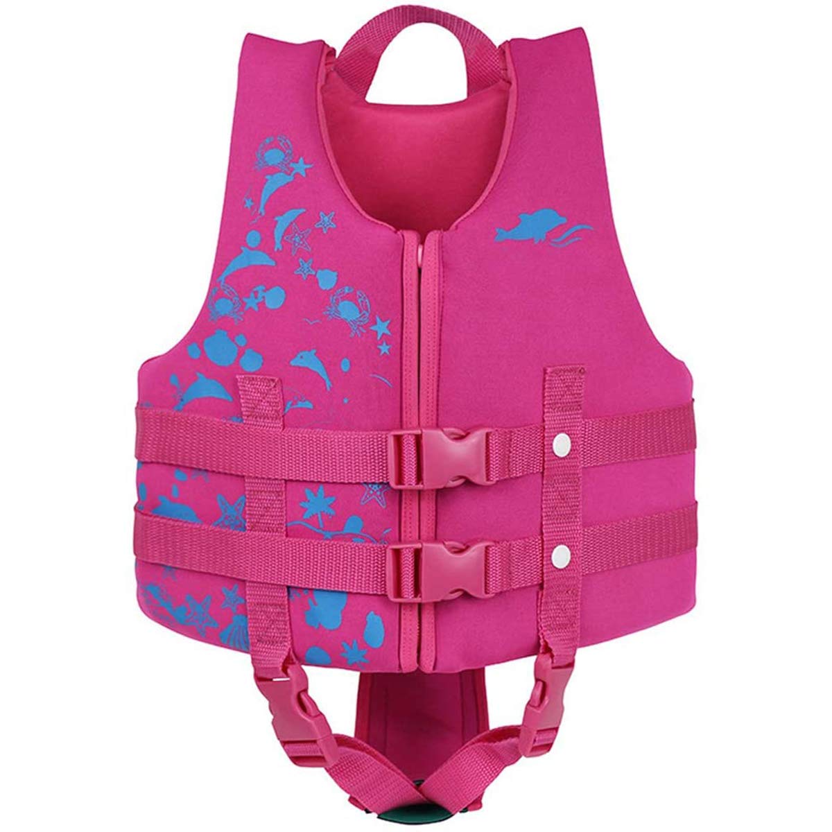 Schwimmanzug Badebekleidung für Kinder Schwimmjacke mit verstellbarem Sicherheitsgurt für Unisex-Kinder, XL, Rosa(9-10 Jahre/35-40KG)