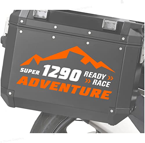 2 Stück Aufkleber kompatibel mit KTM 1290 Super Adventure TOURATECH GIVI (orange-weiß)