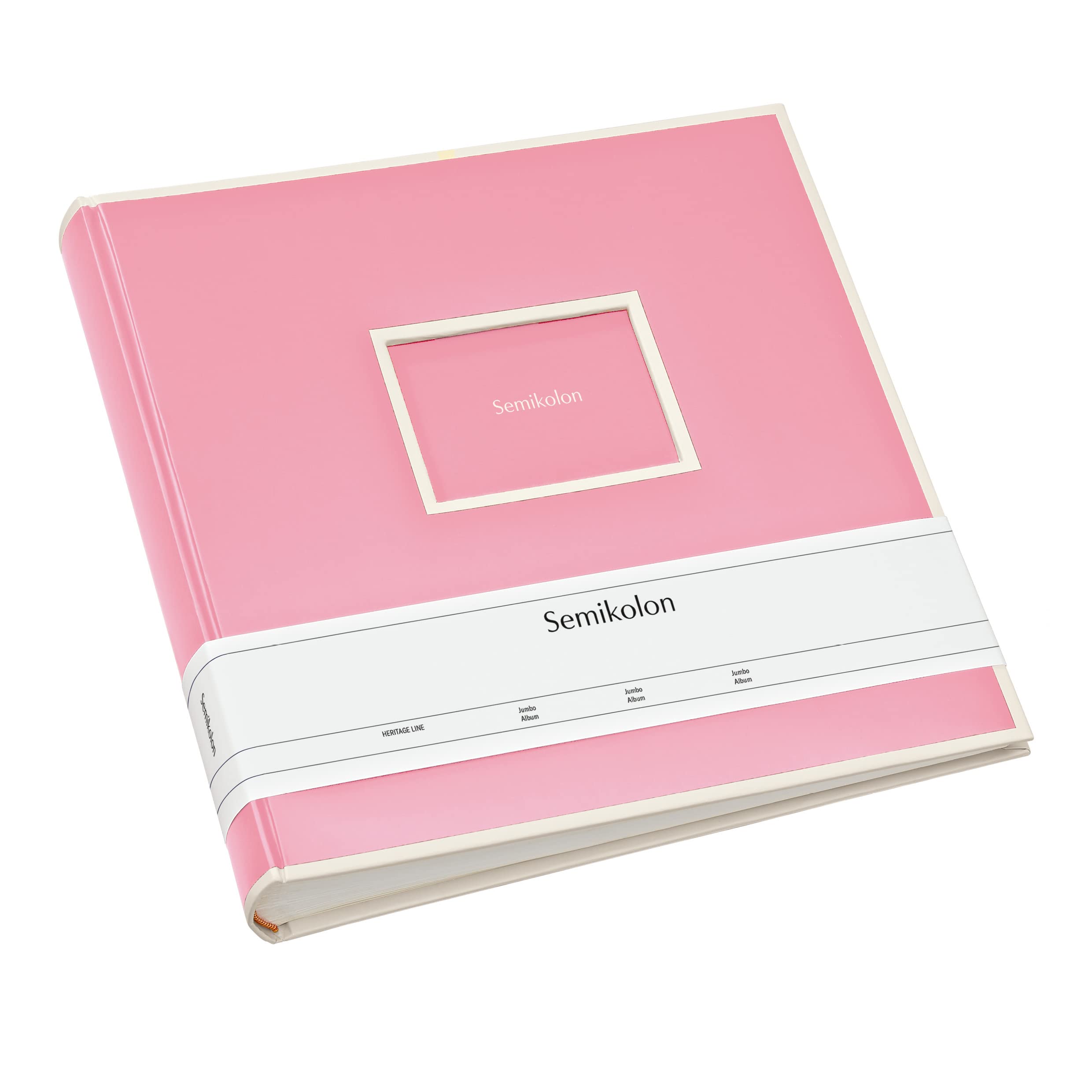 Semikolon 364059 Jumbo Album – 30x30 cm, 100 Seiten cremefarben, für 10x15 Fotos, mit Pergaminpapier – flamingo pink