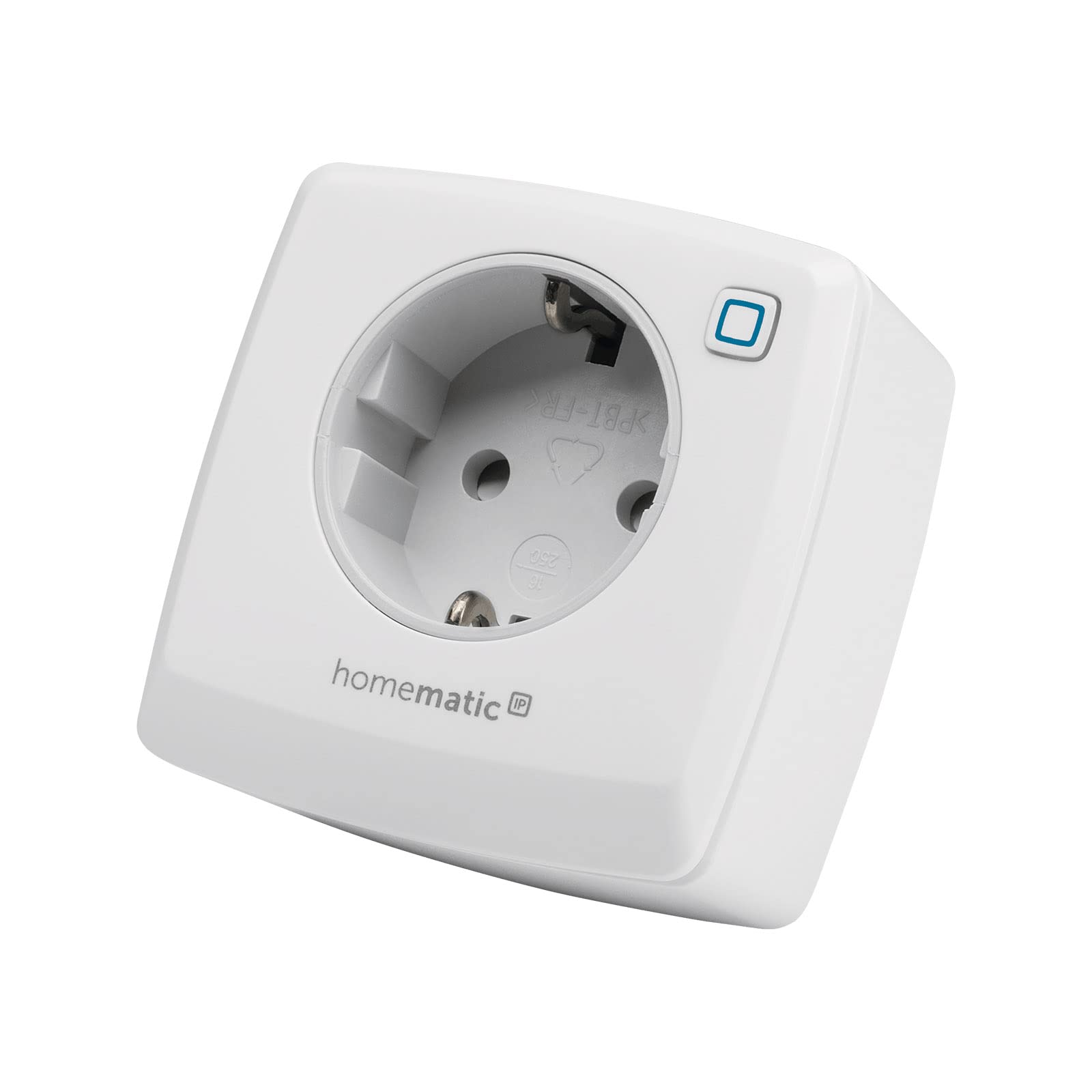 Homematic IP Smart Home Schaltsteckdose, digitaler Zwischenstecker steuert Leuchten oder Elektrogeräte per App, Alexa & Google Assistant, Energie sparen, 141836A0