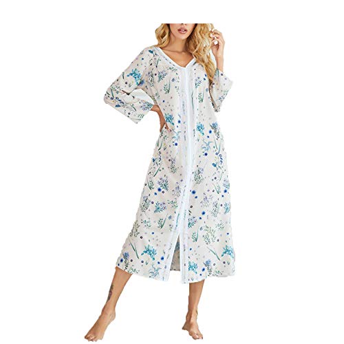 Damen Oversized Roben Morgenmantel Seide Robe V-Ausschnitt Kimono Lose Nachtwäsche Print Bademantel Nachtwäsche Damen Morgenmantel 002-XL